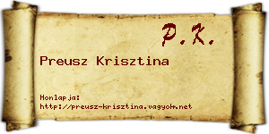 Preusz Krisztina névjegykártya